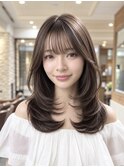 小顔見え◎韓国風ミディアムレイヤー