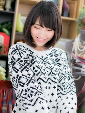 カバーヘア ブリス 大宮西口(COVER HAIR bliss) ■bliss大宮8-2★■黒髪ボブｘ斜めバングの大人クラシカル