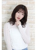 抜け感バング×ルーズウェーブ