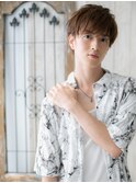 オシャレな透明感ハイライトカラー束感ショートC