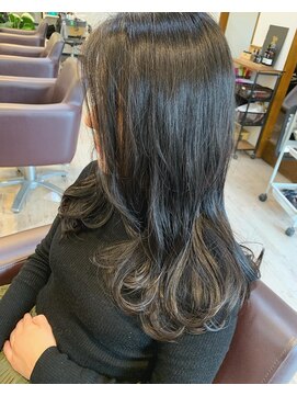 ヘアーエポック(hair epoque) 韓国ヘア  くびれヘア 前髪 ダークカラー