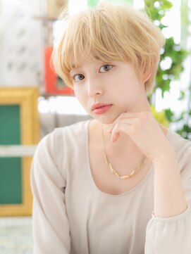 カバーヘア ブリス 戸田公園西口店(COVER HAIR bliss) ブロンドカラー外国人風小顔マッシュTb2戸田公園10代20代30代