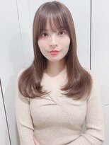ロング/顔周りレイヤーカット/韓国/グレージュ/前髪[銀座]