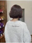 ◆ブリーチなし大人チェリーブラウン//卵型似合わせボブカット