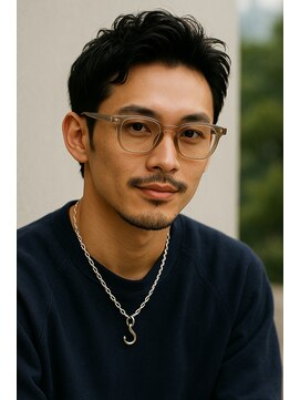 にもう ブルーブラック & スパイキーショート フェザーパーマ SM3