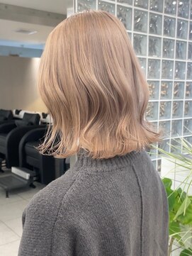 サンクマーケット 渋谷(cinq MARKET) 渋谷ブリーチカラータッセルボブ顔周りレイヤー切りっぱなしボブ