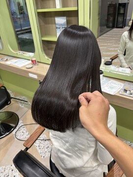 イオエ 西梅田(ioe) ブリーチなしカラー／髪質改善/ミルクティーベージュ/小顔へア