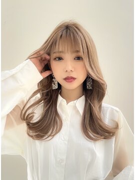 アンフィニー 仙台(ANFINI) イメチェンピンクベージュアンブレラカラー仙台レイヤーカット
