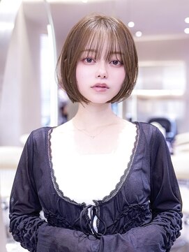 エースハバナ 渋谷(1 HAVANA) 小顔顔周りレイヤーボブ/ブリーチ無しミルクティーブロンド