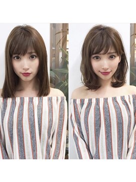 ガレリアエレガンテ 栄店(GALLARIA Elegante) ガレリアエレガンテ栄店 小顔効果抜群のミディアムbefore→after