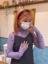 ロンドアベニール 北千住(Lond avenir)&nbsp;ペール オレンジ☆ボブ/インナーカラー[北千住]