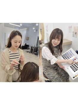 落ち着いた空間の中で、お客様に寄り添ったカウンセリングを。女性ならではの目線で理想のスタイルに。