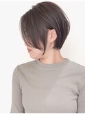 ショートボブグレージュハイライトレイヤーカット髪質改善