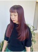 ブリーチ毛で作るレッドカラー♪