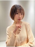 ショートボブ小顔くびレイヤー顔まわりカット