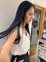 スタン 渋谷(Stam)&nbsp;ネイビーブルーハイトーンウルフレイヤーロングブリーチ渋谷