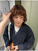 ミニボブ　ボブパーマ　セット簡単　ボブ　ブラウンカラー
