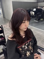 ジーニー 千葉(GENiE)&nbsp;レイヤーミディアム/韓国ヘア/ボルドー【佐藤詩門】