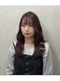 レイヤーカット/ハッシュカット/ボルドーカラー/韓国ヘア