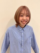 ノヴェル 富沢店(NOVEL)&nbsp;ピンクベージュ/ハイトーンカラー/ウルフカット／顔周りレイヤー