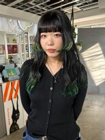 マトペ&nbsp;デザインカラー　ポイントブリーチ　グリーンカラー