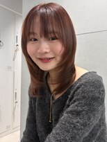 トリッカ シブヤ(TRICCA SHIBUYA)&nbsp;ミディアムレイヤー/伸ばしかけ/イメチェン/春カラー/暖色ピンク