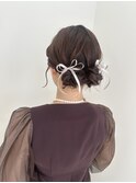 お呼ばれリボンハーフツイン