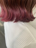 ガルボ ヘアー(garbo hair) #ガルボヘアー #ピンク系 #ブリーチなし #韓国風外ハネ