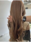 ツヤカラー　ベージュカラー　韓国ヘア　ミルクティーベージュ