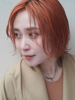 レジュアル(RESSUAL)&nbsp;オレンジ　ボブ　大人かわいい　フェザーバング　
