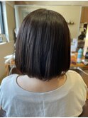 透明感抜群 脱白髪染めカラー  ボブ