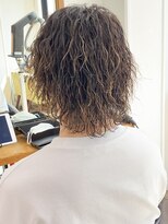 アップ(A+hair) ツイストスパイラルサーファー風メッシュハイライトロングパーマ