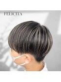 【FELICITA】刈り上げショート×黒髪ハイライト《稲毛田》