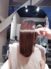 【絹髪】/髪質改善/グレージュカラー/フェミニンロング/縮毛矯正
