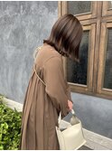 ブリーチなしのオリーブベージュ