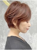 ●前下がりショートボブハンサムショートカットカラーパーマケア
