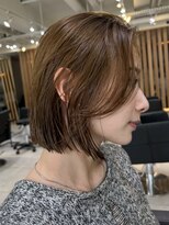 メゾンアクア 表参道(Maison ACQUA)&nbsp;+切りっぱなしボブルフ/黒髪ネビージュ/小顔ワンレン/縮毛矯正