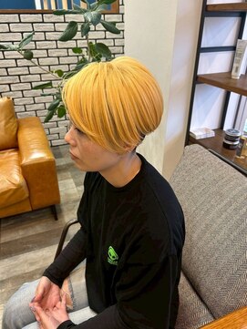 ノート ヘアーサロン(NOTE HAIR SALON) メンズライク刈り上げ×アシンメトリー×抜きっぱなしブリーチ