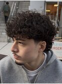外国人風パーママレットパーマフェードスパイラルパーマ刈り上げ