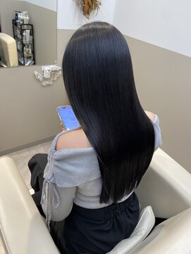 【美髪縮毛矯正で艶髪】シンメトリーストレートロング＋レイヤー