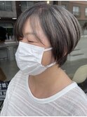 『白髪染め卒業』透明感のあるグレージュグレイカラー