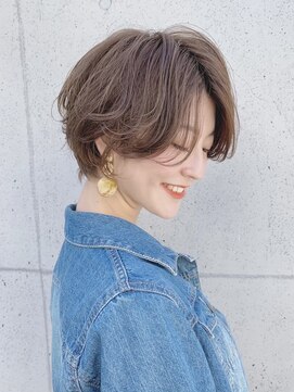 ロンドジェネルーズ 柏(Lond generous) 【generous柏】流し前髪×グレージュショート【前髪カット】