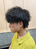 ニアウ 伊勢崎連取店(Niau)&nbsp;マッシュウルフ波巻きツイストスパイラルパーマメンズショート