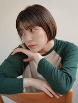 ムク 甲府(muku.)&nbsp;ミディアムヘア/斜めバング/グレージュカラー/甲府駅