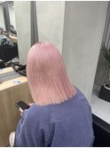 切りっぱなしボブ/エアリーロング/美髪/ピンクブラウン/渋谷