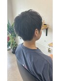 ビジネスショートナチュラルパーマツーブロック刈り上げ