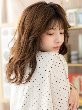 カバーヘアアンドスパ ブリス 浦和(COVER HAIR&SPA bliss) ぱっつん前髪くびレイヤーウェーブミディアムc5浦和20代30代40代