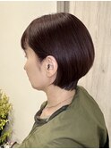 ★40代50代★大人ショートボブカット髪質改善カラー根元パーマ