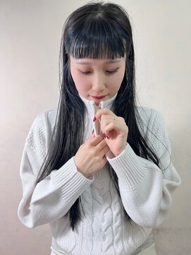 アンメリーアン(Ann merry ann) 20代30代透明感暗髪アッシュブルーグレージュ丸みボブ