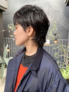 パープル(PURPLE) ウルフカット/ショートヘア/黒髪ショート/ウルフショート